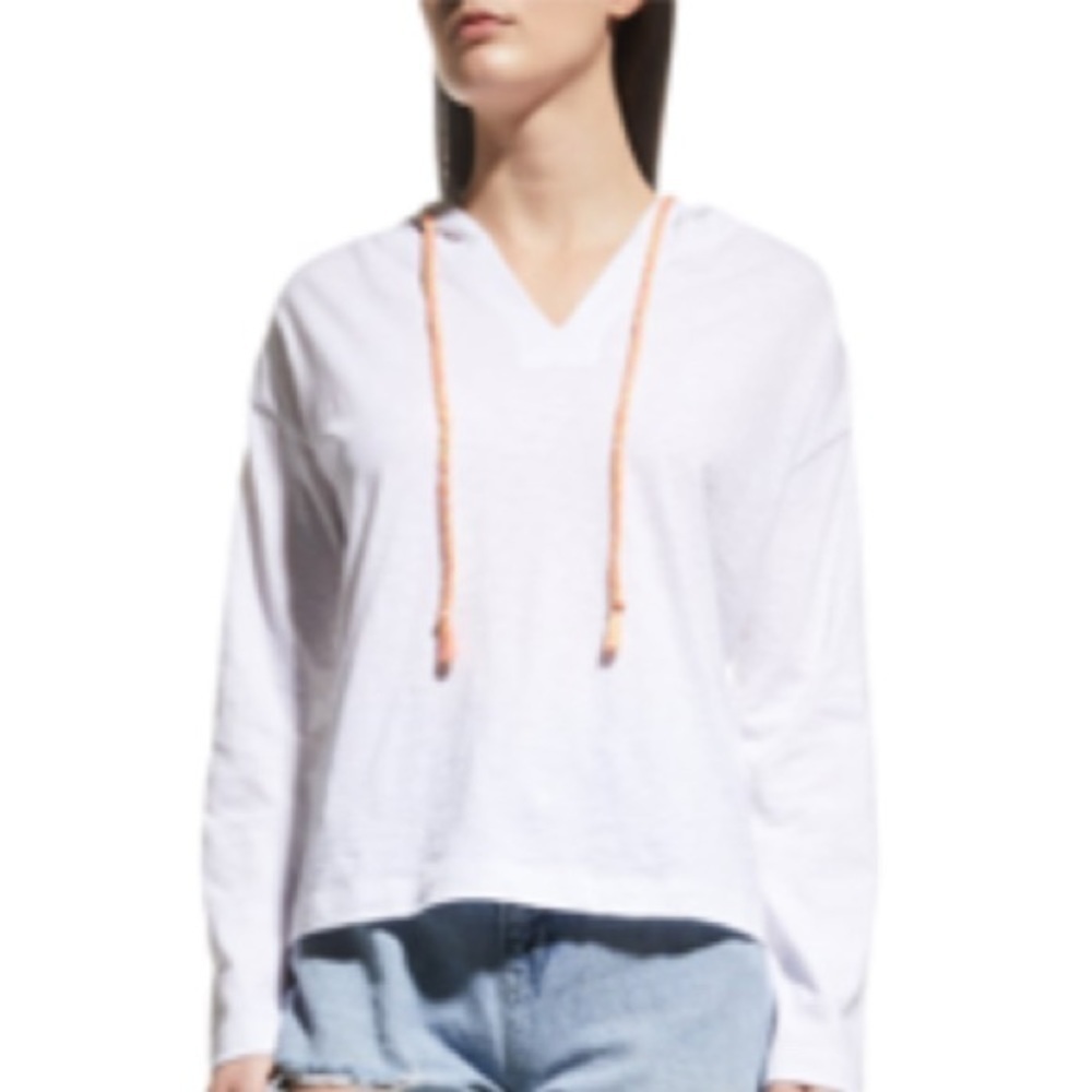Lisa Todd Joy Ride Hoodie white Neon braided Hoodie String